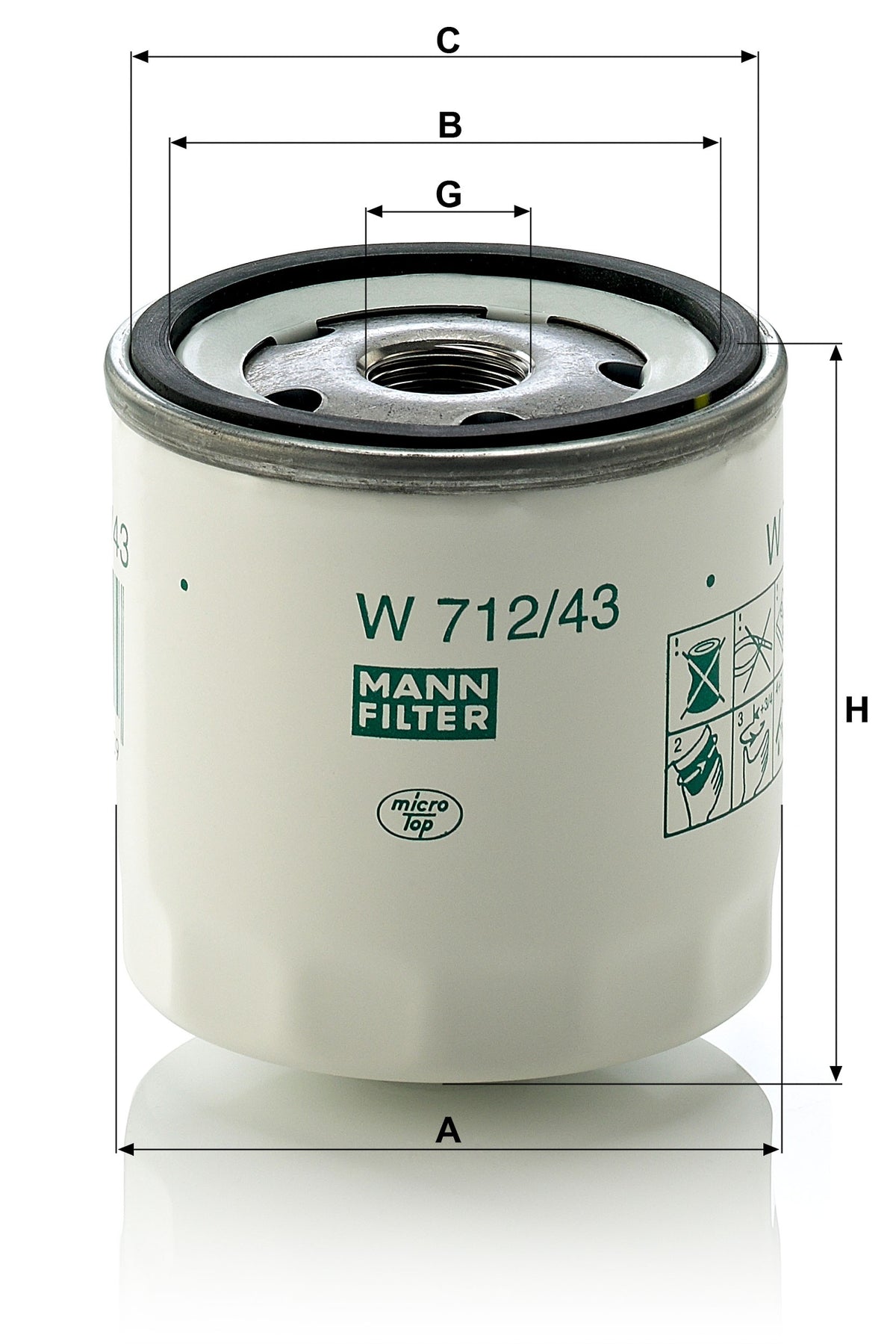 Filtro Olio Mann-Filter W 712/43 – Ford / Jeep - foto 2