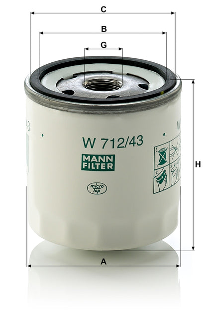 Filtro Olio Mann-Filter W 712/43 – Ford / Jeep - foto 2