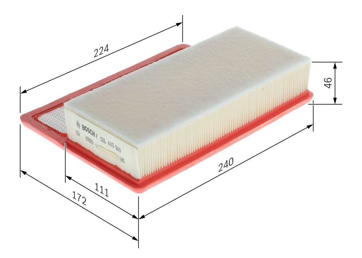 Filtro Aria Bosch F 026 400 680 – Fiat / Opel