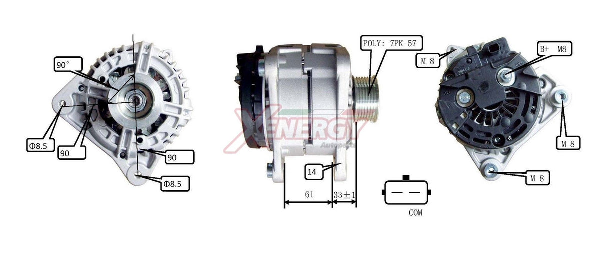 Alternatore Xenergy 14V 90A – Renault – XAL32115AD