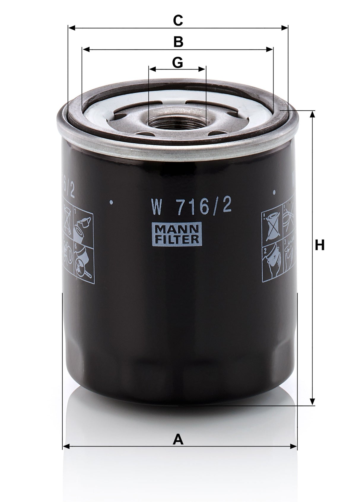 Filtro Olio Mann-Filter W 716/2 – Fiat / Alfa Romeo / Jeep - foto 2