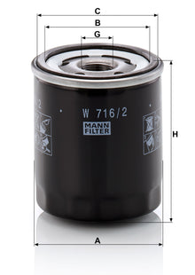 Filtro Olio Mann-Filter W 716/2 – Fiat / Alfa Romeo / Jeep - foto 2
