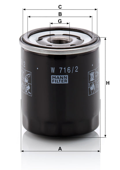 Filtro Olio Mann-Filter W 716/2 – Fiat / Alfa Romeo / Jeep - foto 2