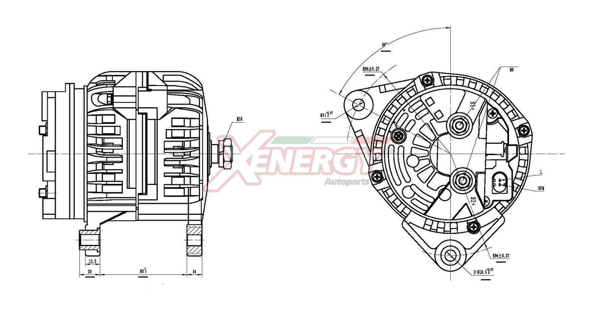Alternatore Xenergy 14V 140A – Fiat / Iveco – XAL32010AD