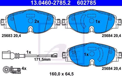 Kit Pastiglie Freno Anteriori ATE Ceramic 13.0470-2785.2