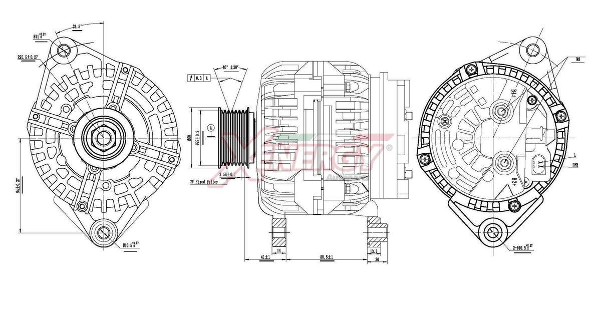 Alternatore Xenergy 14V 140A – Fiat / Iveco / UAZ – XAL13210AD