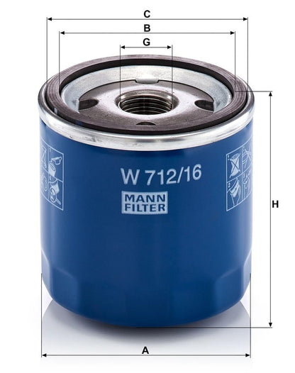 Filtro Olio Mann-Filter W 712/16 – Fiat / Alfa Romeo / Lancia - foto 2