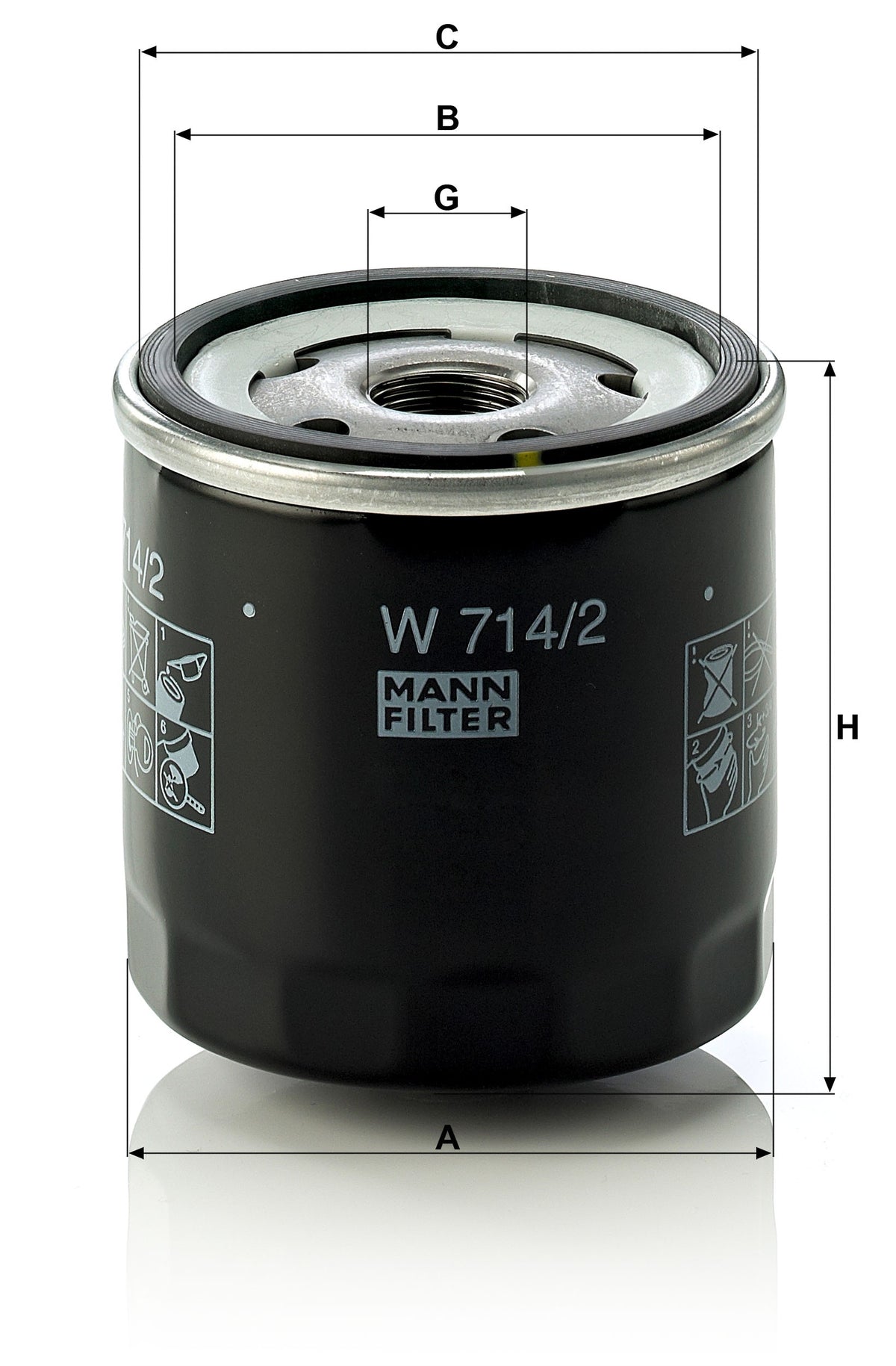 Filtro Olio Mann-Filter W 714/2 – Fiat / Seat / Lancia - foto 2