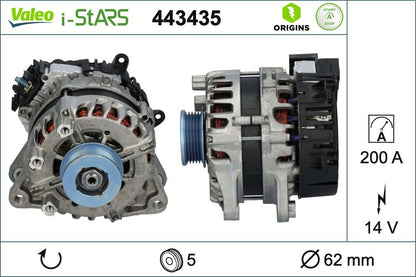 Alternatore Valeo 14V 200A – Fiat – 443435
