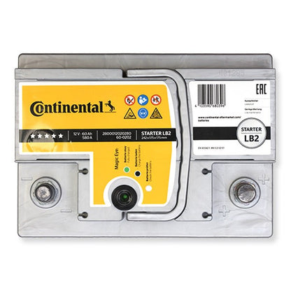 Batteria Auto Continental Starter 12V 60Ah 580A – 2800012020280