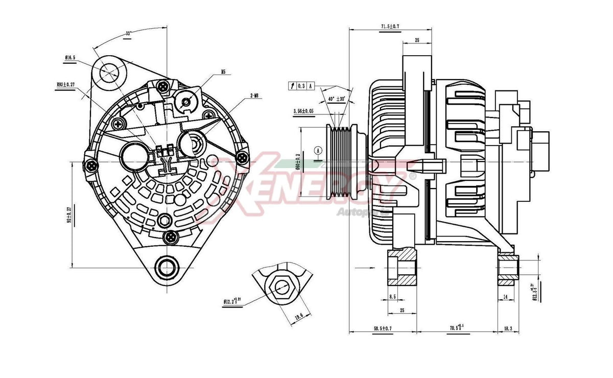 Alternatore Xenergy 14V 90A – Fiat – XAL10710AD