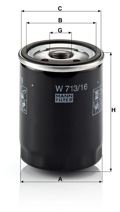 Filtro Olio Mann-Filter W 713/16 – Fiat / Lancia - foto 2