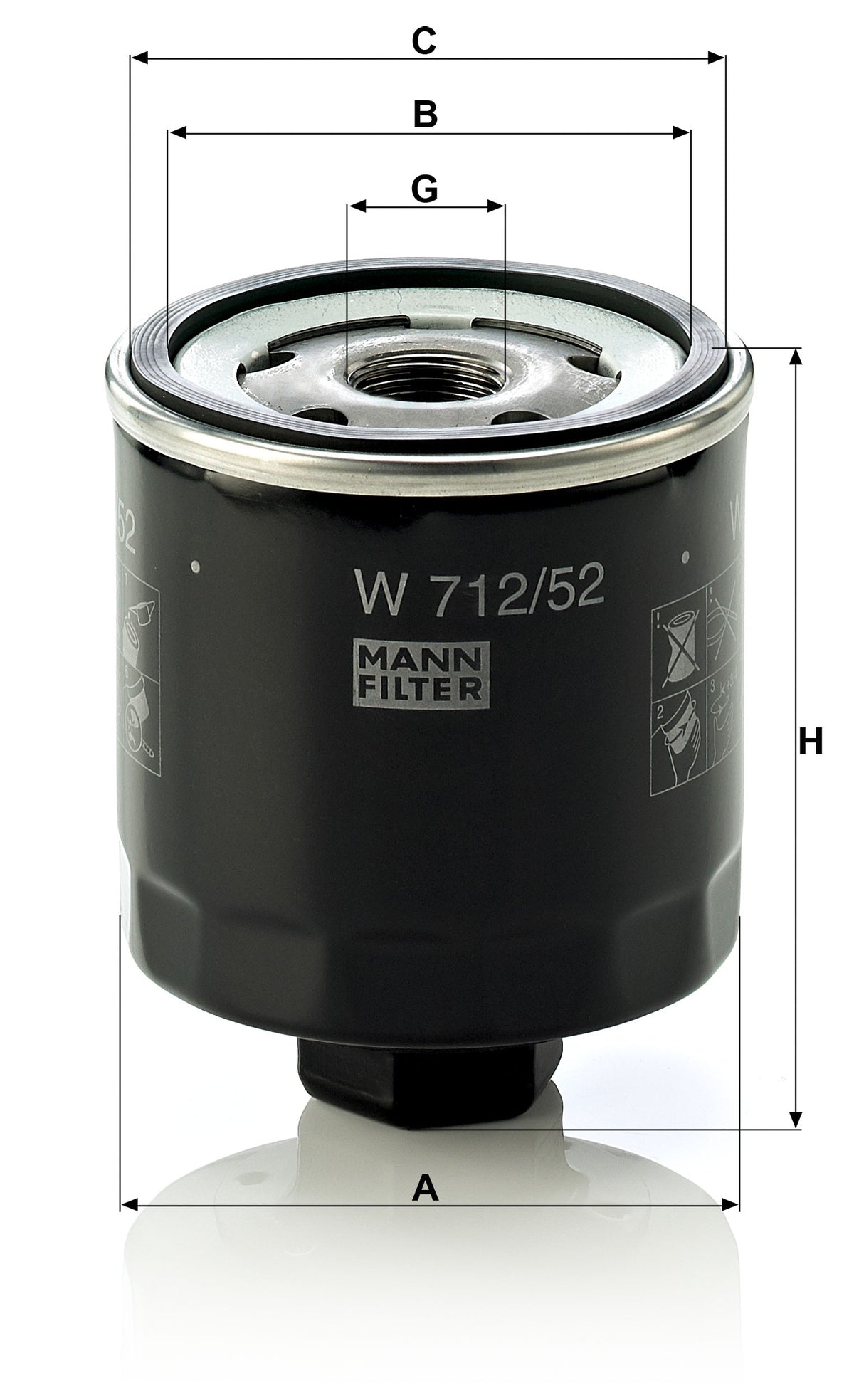 Filtro Olio Mann-Filter W 712/52 – Volkswagen / Seat / Škoda - foto 3