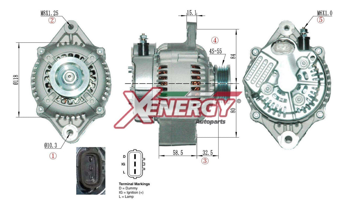 Alternatore Xenergy 14V 70A – Suzuki – XAL10547AD