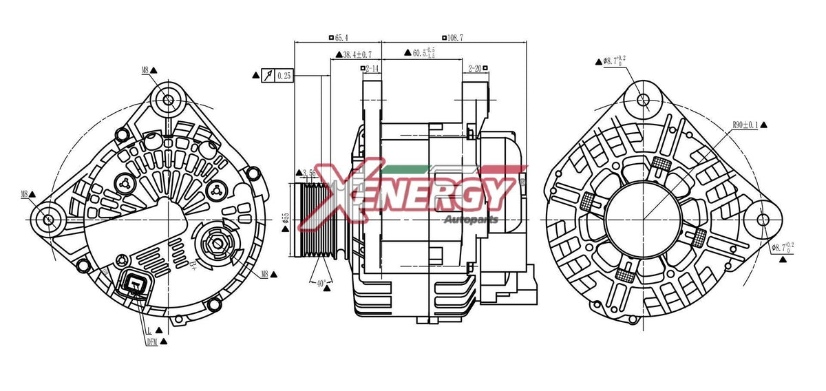 Alternatore Xenergy 14V 120A – Renault / Nissan / Dacia – XAL34115AD